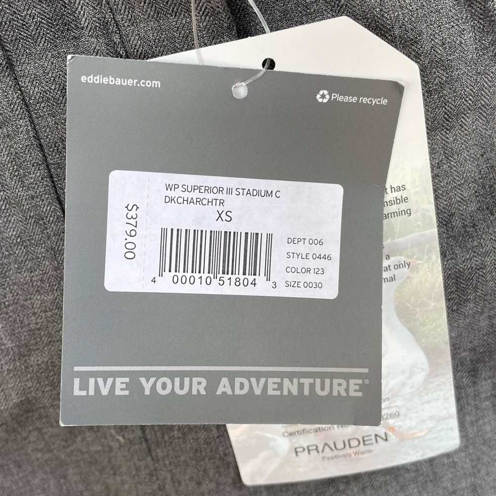 Eddie Bauer Superior III Stadium Down Parka Coat | Gray | PXS | $379 MSRP - Picture 6 of 16